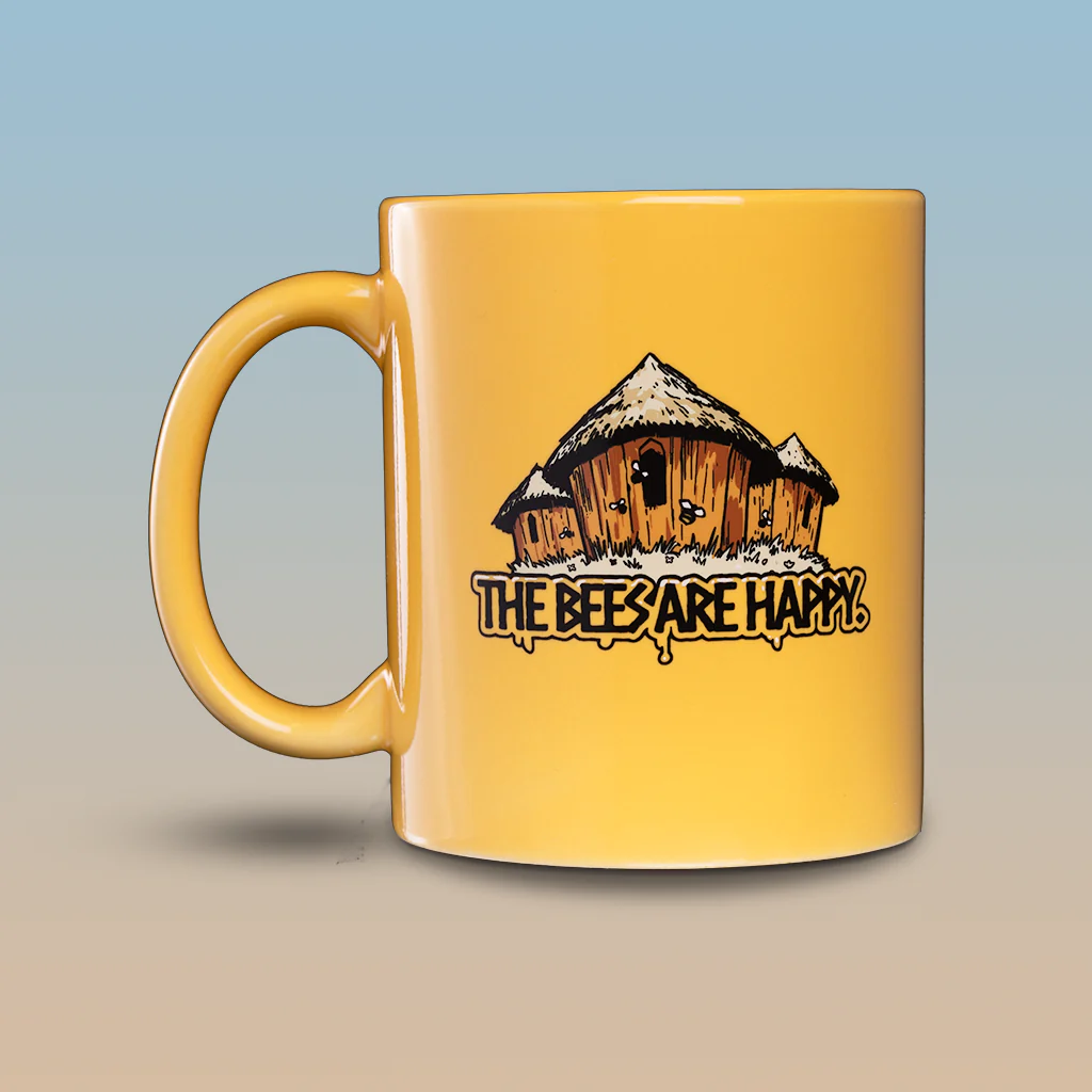 The Bees Are Happy, Coffee Mug, Yellow