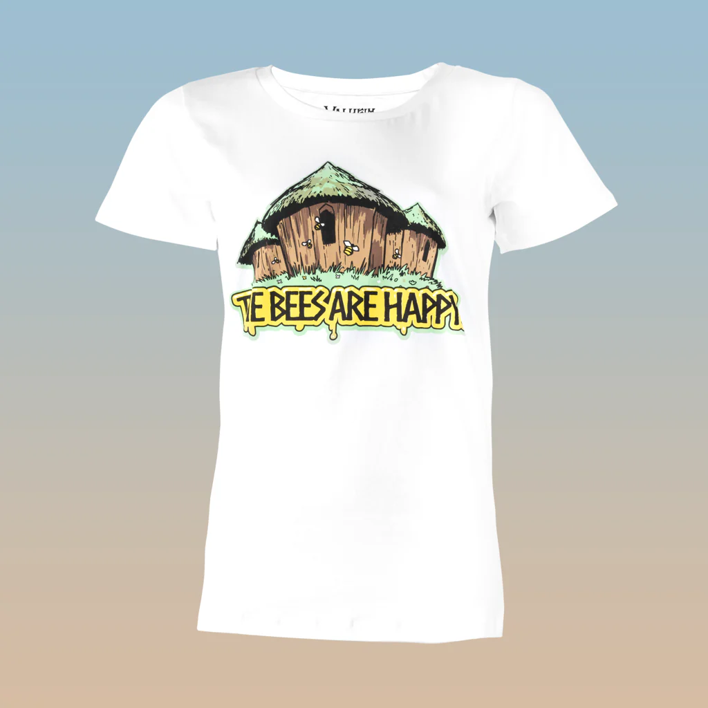 The Bees Are Happy, Women's Tee, White - Image 2