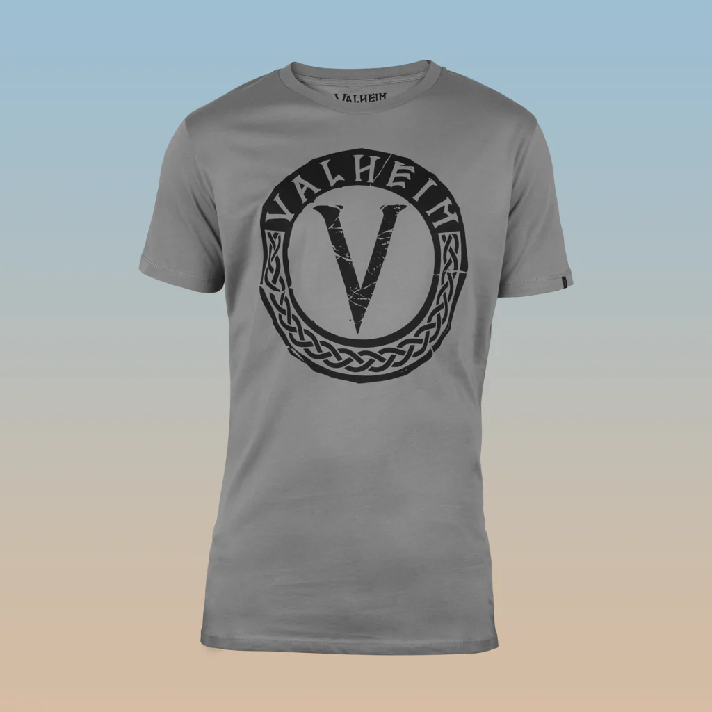 Valheim Emblem, Men’s Tee, Grey - Image 2